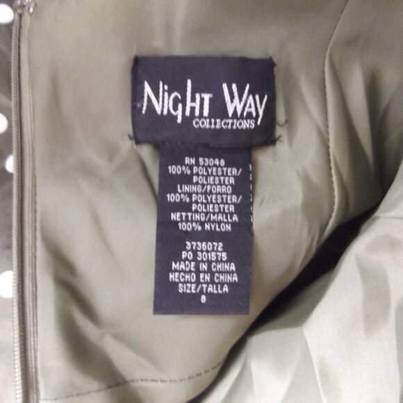 Vintage Style Green Polka Dot Tea Summer Dress – Night Way Size 8 - Picture 3 of 6